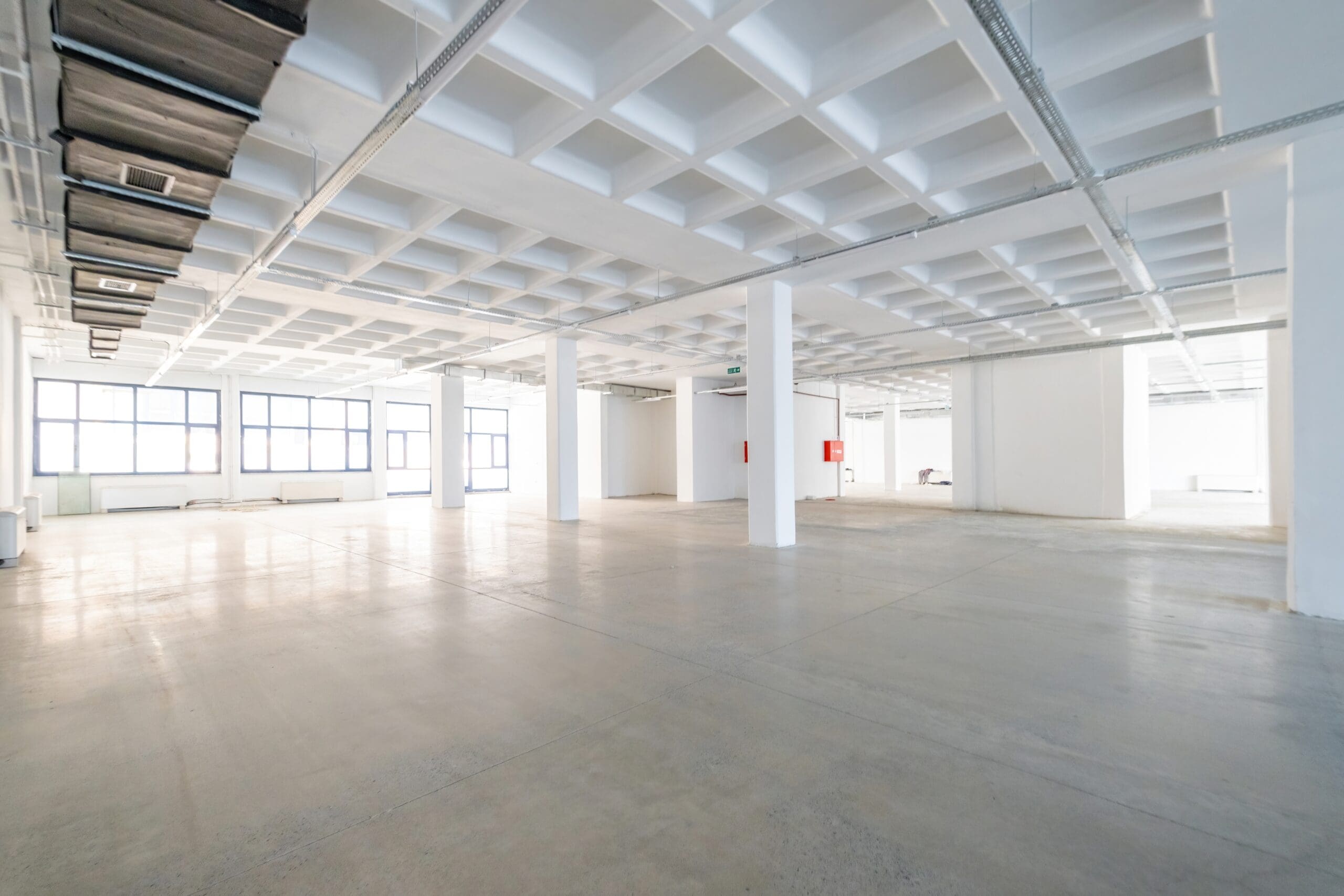 Empty warehouse with ventilation system